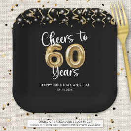 Plato De Papel 60 años de alegría a 60 años de color Personalizad