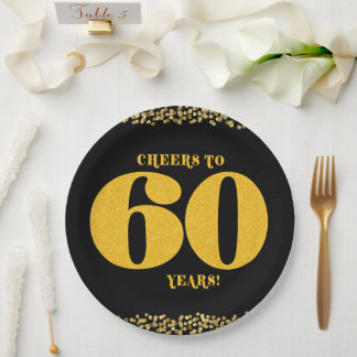 Plato De Papel 60 Años de Cumpleaños Saludos a 60 Años Sesenta de
