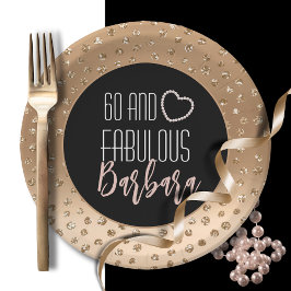 Plato De Papel 60 y Fabulous Feminine Stylish Gold Black Rubor