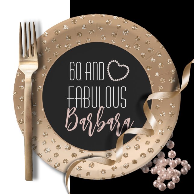 Plato De Papel 60 y Fabulous Feminine Stylish Gold Black Rubor (Subido por el creador)