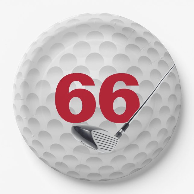 Plato De Papel 66.º diseño de la pelota de golf (Anverso)