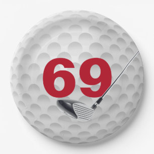 Plato De Papel 69.ª Placa de papel de diseño de bolas de golf de 