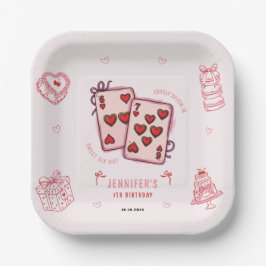 Plato De Papel 6 7 Birthday for Girls, Pink Six Seven Kids Party 