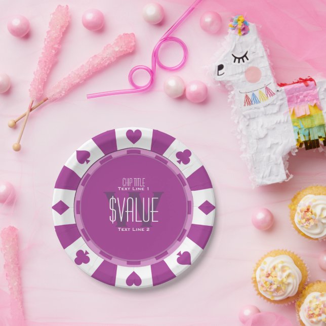 Plato De Papel 6 maneras de personalizar tu chip de póquer clásic (Fiesta)