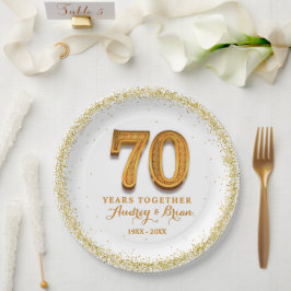 Plato De Papel 70º Aniversario Personalizado