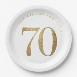 Plato De Papel 70.ª fiesta de cumpleaños