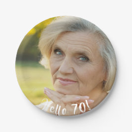 Plato De Papel 70.ª foto de cumpleaños 70