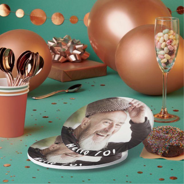 Plato De Papel 70.ª foto de cumpleaños hola 70 hombres (Multi)