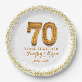 Plato De Papel 70.º aniversario personalizado