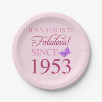 Plato De Papel 70.º Cumpleaños 1953 Para Las Mujeres