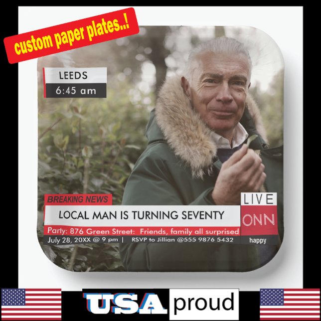 Plato De Papel 70.º cumpleaños 🎉 divertidos medios falsos de not (Subido por el creador)