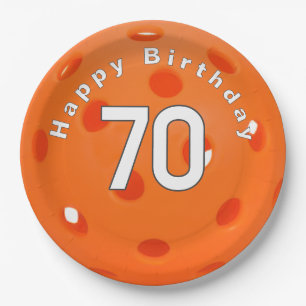 Plato De Papel 70.º Naranja de cumpleaños