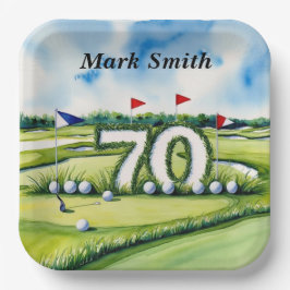 Plato De Papel 70 Aniversario del Golf
