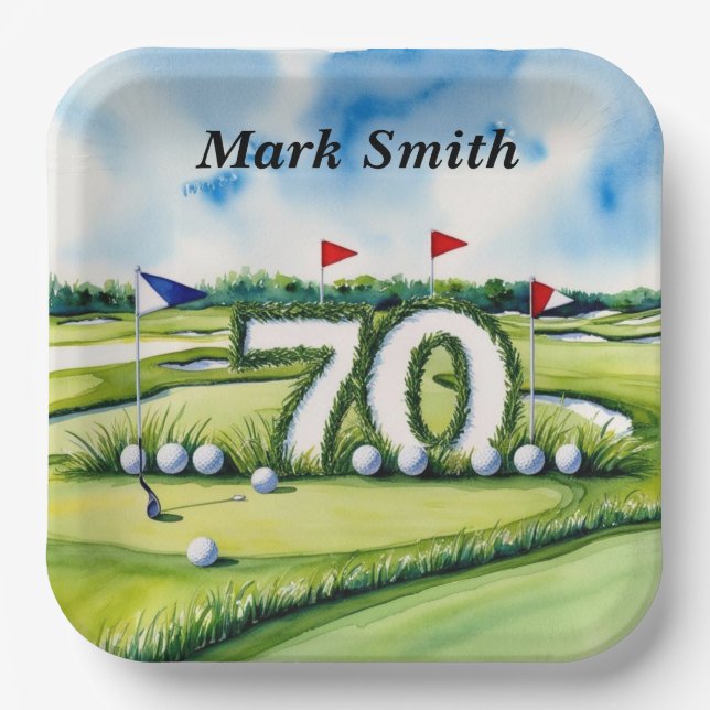 Plato De Papel 70 Aniversario del Golf (Anverso)