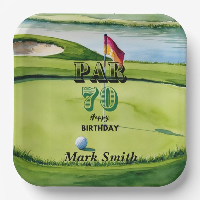 Plato De Papel 70 Aniversario del Golf (Anverso)