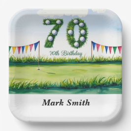 Plato De Papel 70 Aniversario del Golf