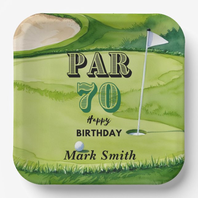 Plato De Papel 70 Aniversario del Golf (Anverso)