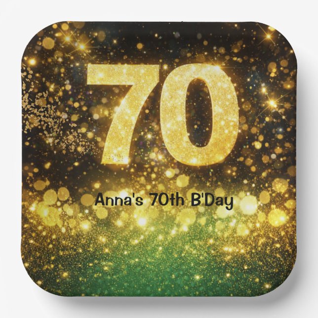 Plato De Papel 70th Birthday Party  (Anverso)