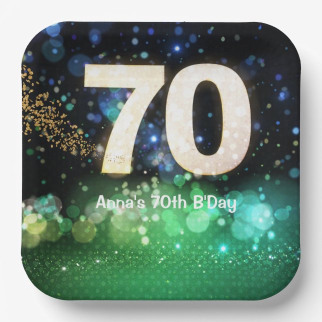 Plato De Papel 70th Birthday Party  (Anverso)