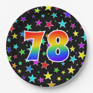 Plato De Papel 78º evento: Negrita, divertido, arcoiris colorido