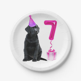 Plato De Papel 7.º tema de la cachorro de cumpleaños - Perro lind