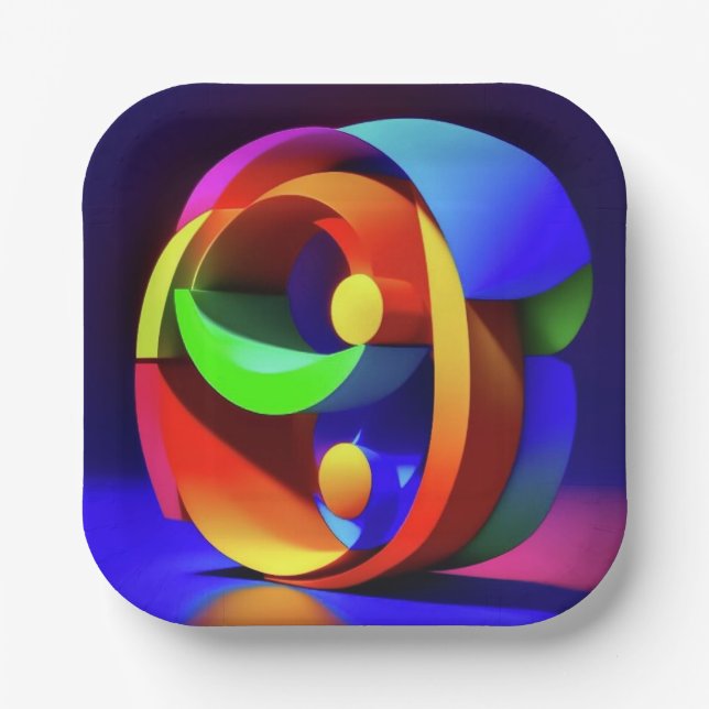 Plato De Papel 7" Square Paper Plate (Anverso)