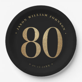 Plato De Papel 80.ª Placa de papel de cumpleaños