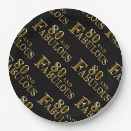 Plato De Papel 80 cumpleaños