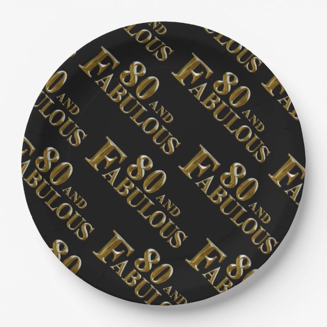 Plato De Papel 80 cumpleaños (Anverso)