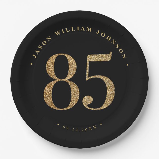 Plato De Papel 85.ª fiesta de cumpleaños (Anverso)