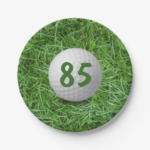 Plato De Papel 85.ª pelota de golf de cumpleaños en la placa de p