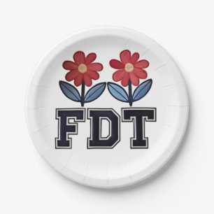 Plato De Papel 8647 Sutil Anti Trump Anti MAGA 86 47 Floral Boho