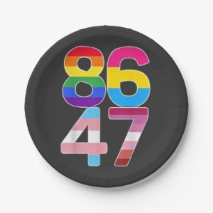 Plato De Papel 86 47 Regalo del mes del orgullo LGBTQ contra Trum