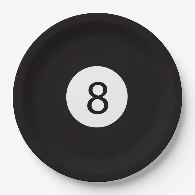 Plato De Papel 8 Ball (Anverso)