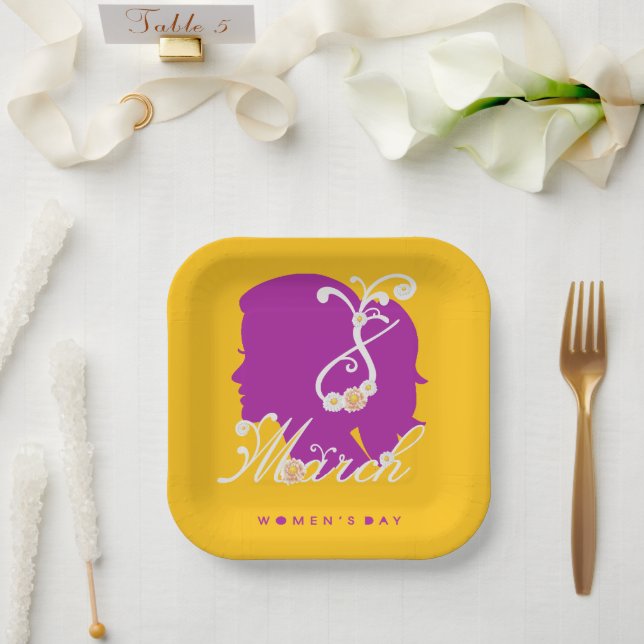 Plato De Papel 8 de marzo de 2025, Día Internacional de la Mujer (Boda)