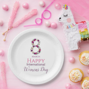 Plato De Papel 8 de marzo Día Internacional de la Mujer
