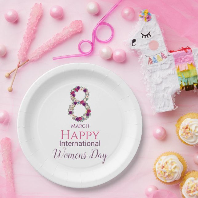 Plato De Papel 8 de marzo Día Internacional de la Mujer      (Fiesta)