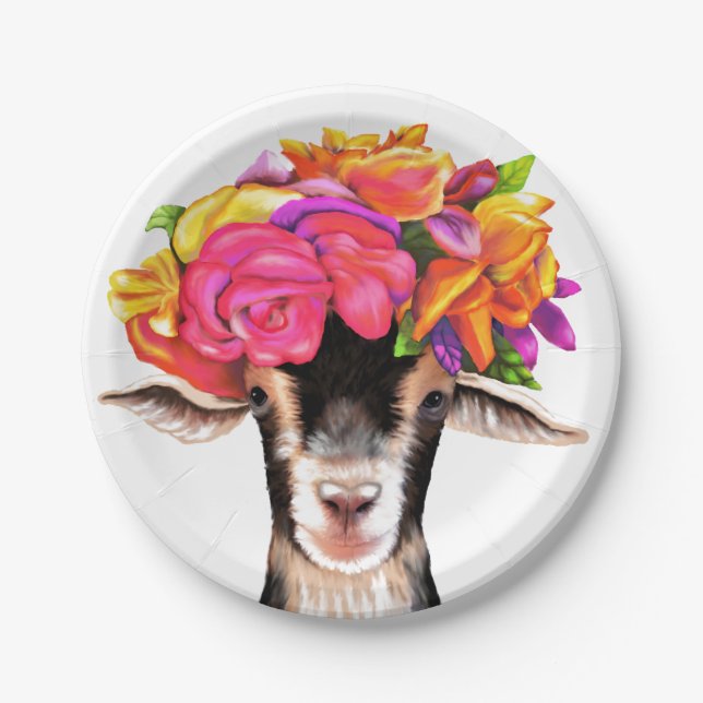 Plato De Papel 8 Placas de papel pegan a la cabra (Anverso)