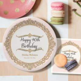 Plato De Papel 90.ª feliz celebración del Fiesta de cumpleaños