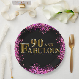Plato De Papel 90 cumpleaños