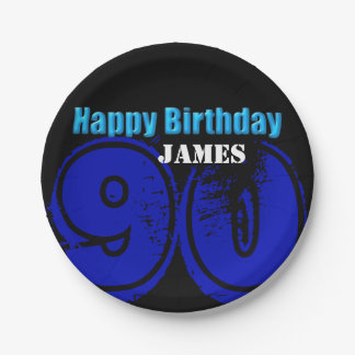 Plato De Papel 90.o placas de papel personalizadas cumpleaños