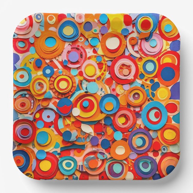 Plato De Papel 9" Square Paper Plate (Anverso)