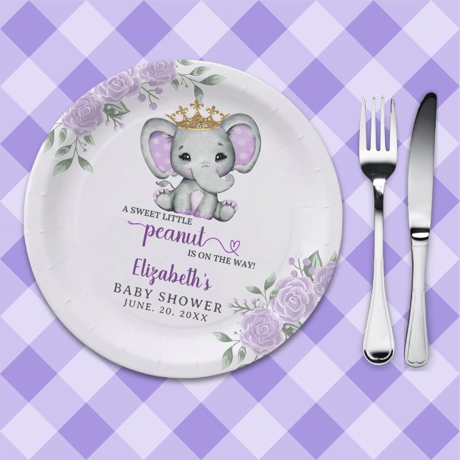 Plato De Papel A Cute Little Peanut is Coming Baby Shower Girl (Subido por el creador)