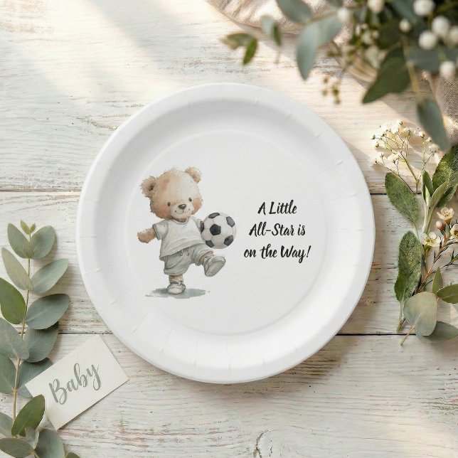 Plato De Papel A Little All-Star Baby Shower  (A little ALL star paper plate)