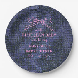 Plato De Papel A Little Blue Jean Baby Denim Girl Baby Shower