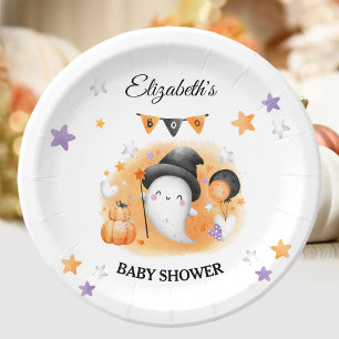Plato De Papel A Little Boo casi se le espera Baby Shower de Hall