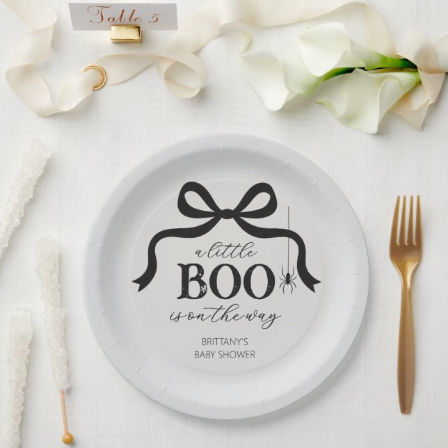 Plato De Papel A Little Boo Halloween Baby Shower (Boda)