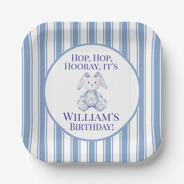 Plato De Papel A Little Bunny is Turning One (Anverso)