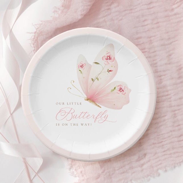 Plato De Papel A Little Butterfly Baby Shower (Subido por el creador)