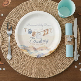 Plato De Papel A Little Cowboy Western Canyon Baby Shower